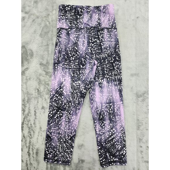 Champion Leggings Womens XS Purple Black DuoDry High Waist Crop Workout Yoga Gym - Picture 3 of 9